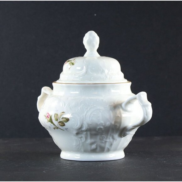 Sugar Bowl & Lid Ivory Rose Sanssouci ROSENTHAL Classic Made in Germany 1950s - Picture 2 of 12